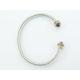 (B-67)Women Jewelry Gold Silver Two Tone Plated with Black Cubic Zircon Cable Bracelet