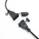 High quality 2pin black extension power cord  0.5m-10m copper power extension cable