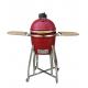 Kamado 15 Inch Charcoal Ceramic Smoker Red Color 39cm With Cart And Side Tables