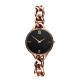 Quartz Stainless Steel Ladies Bracelet Watches Black Dial With Mesh Band