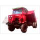 Electronic Starter Articulated Tipper Truck , Articulated Haul Truck Red Color