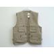 Mens classic vest in 100% polyester washed fabric, washed beige, S-3XL