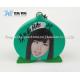 OEM Green Peach Shaped Musical Keyring , Custom Talking Keychain