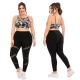 Printed Women's Sports Bra And Leggings Set 3XL Plus Size Breathable Sexy