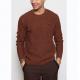 80 Lambswool 20 Nylon Knitted Pullover Mens , Chunky Pullover Sweater With Intarsia Elbow