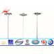 45M 80 nos LED Lights Galvanized High Mast Light Pole With Round Lantern Carriage