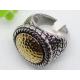 Golden Stainless Steel Gothic Style Ring 1120477