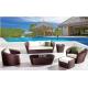 YLX-RN-024 Dark Coffee PE Rattan Sofa and Table for outdoor used