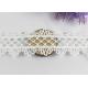 Scalloped Water Soluble Lace Trim By The Yard , White Scalloped Edge Lace Ribbon