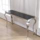 Qiancheng Marble Top SS Console Table 63x18x34inch Smooth Edge