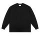 Alphabetic Black Men's Base Layer Long Sleeve T Shirt with White Ink Spray Print in Cotton Fabric