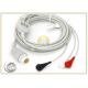One Piece Patient Cable For Ecg Machine , TPU Cable 12 Pin  3 Lead Ecg Cable