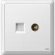Nobless Socket Panel White W7TV/DN Internet Wall Outlet