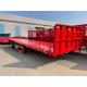 Red 3X16T Flatbed Trailer Semi Truck 40ft Flatbed Semi Trailer For Bulk Cargo