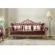 Purple Genuine leather three seat Sofa in Luxury carving Furniture European Joyful Ever