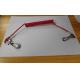 Coiled tool lanyard red color custom size in every part w/2pcs swivel lobster clasp hooks