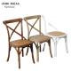 Industrial Stackable Cross Back Wood Chair Soft Cushion Durable For Dining Room
