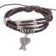 European and American style jewelry angel wings alloy beaded snake leather cord bracelet
