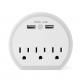 Wall Power Socket with Surge Protector ETL cETL Passed 3 Outlets 2USB