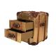 Two Layers 61cm Square Retro Storage Trunk With Rattan and Hardwood Frame
