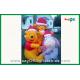 Custom Yellow 210D Oxford Cloth Inflatable Bear Inflated Cartoon Characters For Advertising