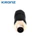 M12 Plug Connector 8 Pin A-code Black Screw Connection For Industrial Applications