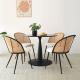 Armless Dining Rattan Wood Table With Wicker Chairs Custom