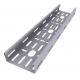 Enamel Paint Ventilated Cable Tray Smooth Edges Grey Color High Durability