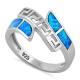 925  With Sterling Silver Greek  Inifinity Pattern   Lab  Opal  Band  Ring  Raw Opal Jewelry