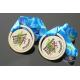 Kids Football And Marathon Finisher Metal Award Medals And Ribbons , Custom Baseball Medallion