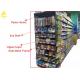 Double Side Supermarket Steel Racks With Price Stopper Fence End Shelf