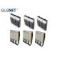 1 x 3 Ganged QSFP28 Cage Used for 100G Ethernet with Heat Sink and Light Pipes