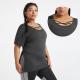 BSCI certified Women'S Plus Size Yoga Wear Dry Fit Dark Grey Sports T Shirt
