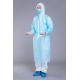 White Blue 45g Disposable AAMI Level 3 Isolation Gown