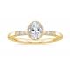 Women 10k Yellow Gold Diamond Ring , Oval Lab Diamond Engagement Ring OEM ODM