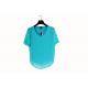Daily Blue V Neck Ladies Casual Loose Tops 100% Polyester