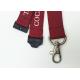 Fashionable Red Color White Logo Heat Transfer Lanyard For Hanging Bottle