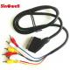 RGB Combination Scart Male To 6 RCA Audio Cable , Scart Component Cable