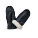 Genuine Winter Leather Mitten Gloves Thick Shearling Wool Lined Mittens