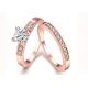 OEM Rose Gold Engagement And Wedding Ring Set with 0.44CT 5mm Stone