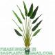 Artificial Bird of Paradise Plants 6 Ft Fake Tropical Palm Tree with Trunks in Pot and Woven Seagrass Belly Basket