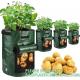 Potato Grow Bags, 4 Pack 10 Gallon With Flap And Handles Planter Pots For Onion, Fruits, Tomato, Carrot - Green