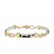 Leopard Horsehair Handmade Leathre Bracelets With Gold Chain And Magnetic Clasp