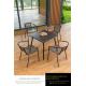 Carbon Steel 4 Seater Cafe Table Set Outdoor 600*730mm / 700*730mm