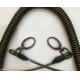Heavy duty spiral coil lanyard quick realease stainless steel wire w/egg hooks on each end