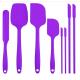 Seamless Silicone Kitchen Utensil Sets Purple Multifunction Dishwashersafe