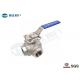 Threaded 3 Way Industrial Ball Valve ASTM A351-CF8M Type With Mounting Pad