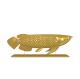 Handicraft Plated Champagne Gold Fish Sculpture For Swimming Pool Tabletop Decoration