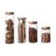 Decorative Sealable Glass Jars With Wooden Lid 400ml-1600ml Capacity