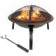 22in Outdoor Wood Burning Charcoal Heating Stove With Spark Screen Cover